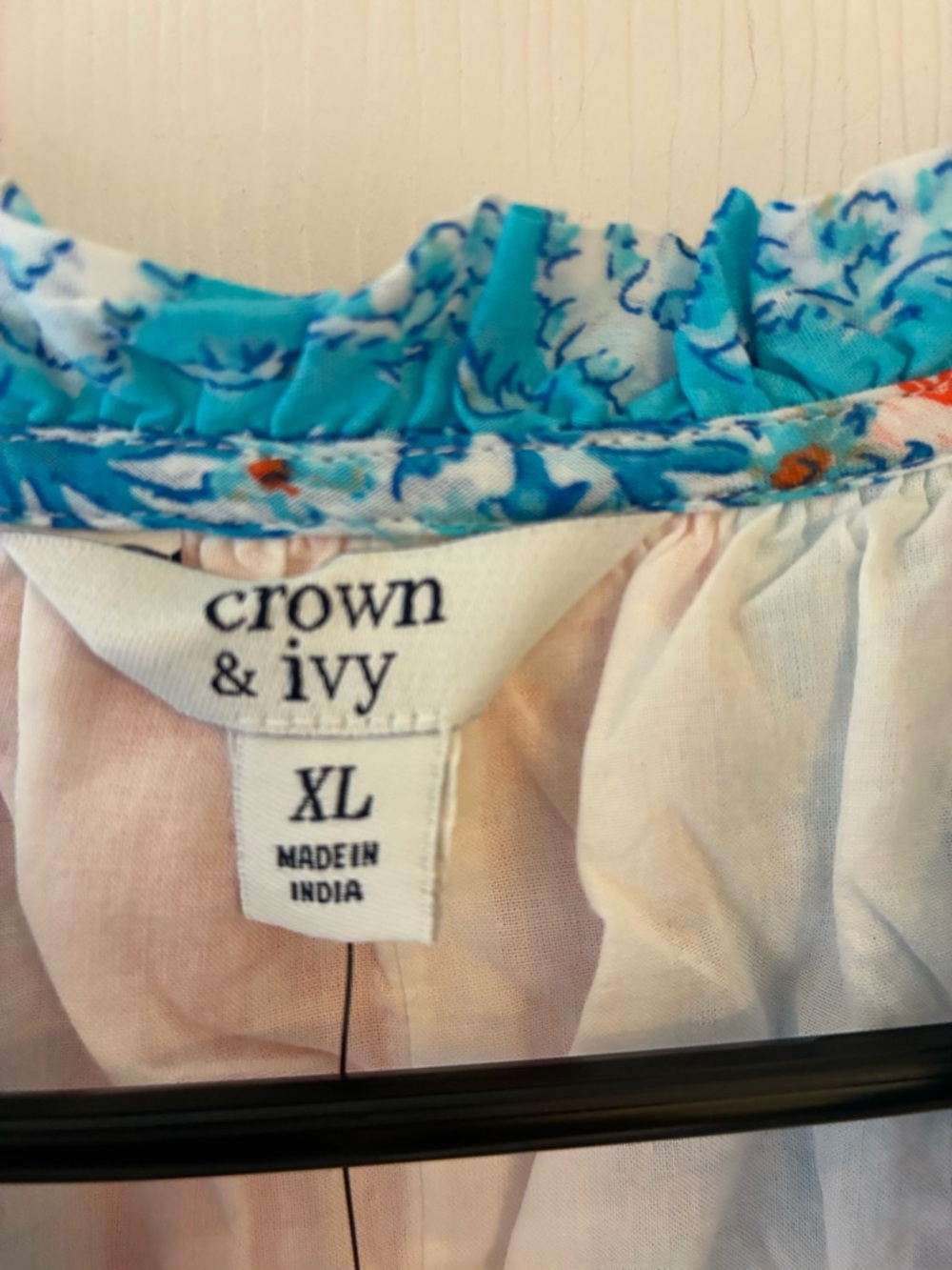 Crown & Ivy Orange Turquoise Paisley Dress Cotton - Picture 3 of 8
